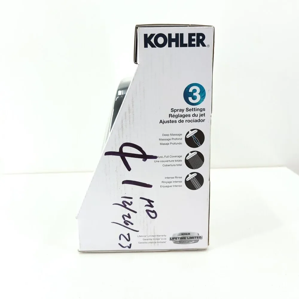 KOHLER Fordra 3 Spray Patterns 6.817 Wall Mounted Fixed Shower Head Matte Black